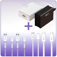 عرض منصة شحن 100 واط +كيبلين ايفون قماش +كيبل pd م...