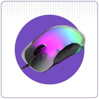 ماوس العاب Porodo RGB 8D Crystal Shell 12800 DPI