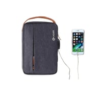 شنطة قماش رمادي مع اسود poso