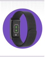 سوار رياضي بدون شاشة اللون اسود مع حزام اسود وبرتق...