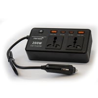 محول كهرباء سيارة 200 واط من TiKNAL بمنفذين AC و4...