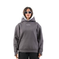 Gray hoodie Double cap Oversize
