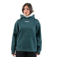 Dark green hoodie Double cap Oversize