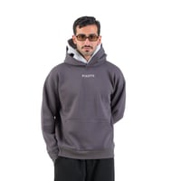 Gray hoodie Double cap Oversize