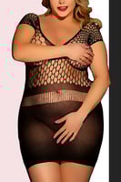 فستان لانجري شبك أسود