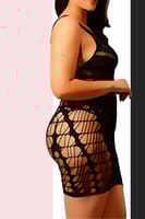 فستان لانجري شبك اسود