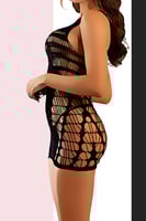 فستان لانجري شبك اسود