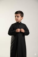 ثوب سعودي شتوي ولادي أسود