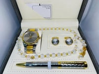 طقم ساعة وقلم وكبك وسبحة