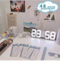 ساعه رقميه عصريه أبيض