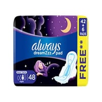 فوط صحية ليلية اولويز دريمز سميكة بالاجنحة 48 قطعة...