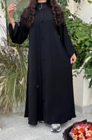 3246 | عباية كتف كلوش مقفلة من الأمام بأكمام مربعة