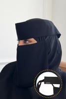 نقاب منكس بردة و مطاط طويل مائل