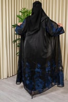 3274 | عباية كتف بطبقتين مطرز أزرق