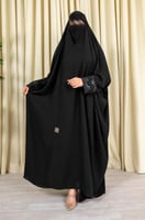 1451 | عباية راس كم مطرز قماش كوري