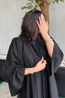 4220 | عباية كتف مطرزة سوداء بفصوص ودقات