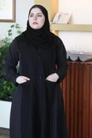 3221 | عباية سوداء بليزر وتدخيلة أنيقة