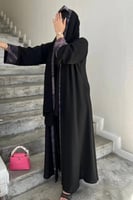 3232 | عباية كتف ملونة كلوش بلمسات قيطان راقية