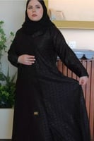 3223 عباية كتف كلوش بليزر بلوني الأسود الداكن والف...