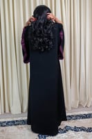 3276 | عباية سوداء نص كلوش بكم فرنسي