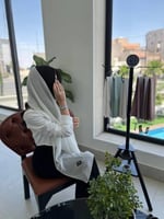 طرحة بيضاء سادة