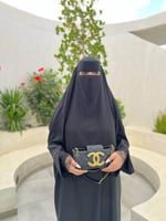 1447 | عباية راس اسود قماش نواعم كوري كم دانتيل جو...