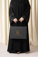 عباية كلوش سوداء سادة تدخيلة قماش يباني