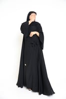 3297 | عباية كتف كلوش كاملة مع ربطة جانبية