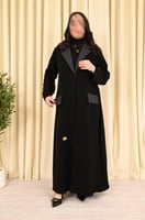 3274 | عباية كتف مفتوحة قماش الكتان بتحديد قماش مق...