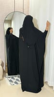 3301 | عباية بشت كاملة سوداء من قماش نواعم كوري أص...