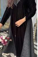 5131 عباية كتف كلوش شتوية مخمل بقماش كريب مشجر