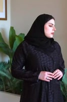 3223 عباية كتف كلوش بليزر بلوني الأسود الداكن والف...