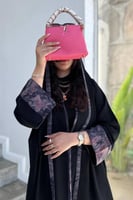 3232 | عباية كتف ملونة كلوش بلمسات قيطان راقية