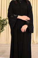 4276 | عباية كتف بشت مطرز اسود قماش كوري مع طرحة م...