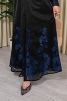 3274 | عباية كتف بطبقتين مطرز أزرق