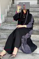 3231 عباية كتف ملونة كلوش بتصميم مموج فريد