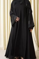 عباية كلوش سوداء سادة تدخيلة قماش يباني