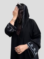 4269 | عباية كتف سوداء مطرز سماوي