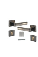 مقبض باب مفصول قطعتين فضي