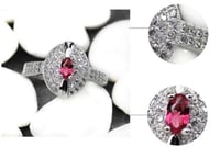 خاتم نسائي مطلي بالفضة ومزين بالزركون الكوبي مقاس...