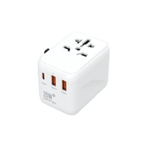 شاحن سريع بتقنية GaN بمقابس دولية مدمجة بقوة 20W