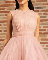 Pink Evening Dress with Open Back