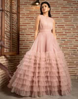 Pink Evening Dress with Open Back