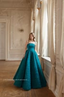 Strap gown with ruffle skirt