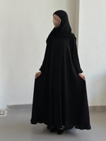 عباية كلوش قماش(انترنت)بأكمام مبطنه