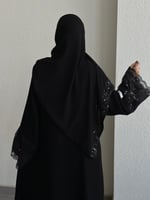 عباية كلوش قماش(ملكي)باكمام شك