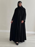 عباية نص كلوش قماش(ملكي)بأضافه شك