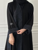 عباية نص كلوش بليزر قماش(كريب+جاكاركحلي)
