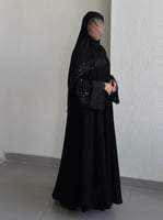 عباية كلوش قماش(ملكي)باكمام شك