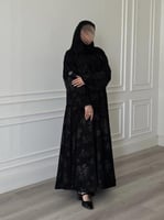 عباية كلوش قماش(مخمل مرسم)طقطق